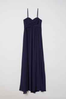Плаття довге з підкладкою для жінки H&M 0608013-003 32 / XS (EU) темно-синій  82418