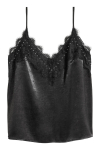 Топ XS   атласний з мереживом для жінки H&M 0546414006 чорний 63382