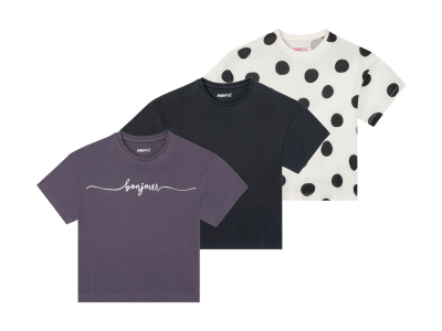 Футболка (звич.) набір 3 шт. бавовняні для дівчинки Pepperts 372619 134-140 см (8-10 years) Різнобарвний  89982