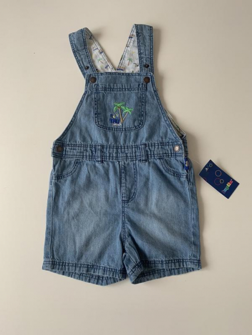 Напівкомбінезон джинсовий,з кишенею та регулюючими шлейками на кнопках для хлопчика Lupilu 314493 074 см (6-9 months) блакитний 58626