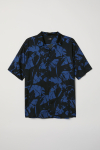 Рубашка    віскозна для чоловіка H&M 0656677-002 38 / M темно-синій 80735