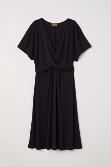 Плаття 34,XS   з V подібним вирізом для жінки H&M 0642960-001 чорний 82426