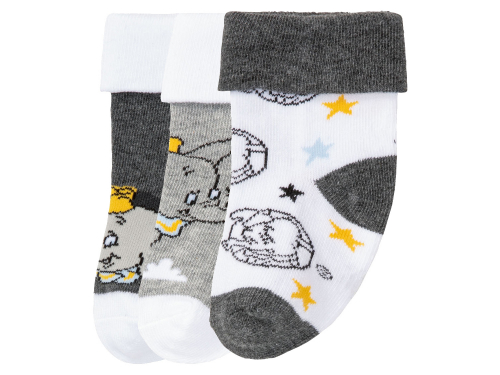 Шкарпетки 19-22   3 пари для хлопчика Disney 370498 біло-сірий 74556