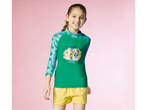 Футболка-лонгслів для купання 110-116 см (4-6 years)   із захистом UPF 50 для дівчинки Nickelodeon 372391 зелений 89507