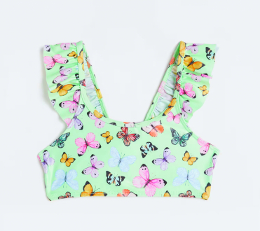 Верхня частина купальника 110-116 см (4-6 years)   з рюшами для дівчинки H&M 1044746-009 зелений 92021