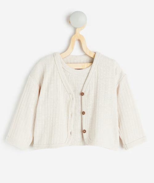 Кардиган 068 см (3-6 months)   в рубчик для хлопчика H&amp;M 1164647-001 бежевий 85546