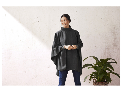 Пончо OneSize,XXS,XS,S,M,L,XL,XXL   флісове для жінки Esmara 425284 графітовий 87600
