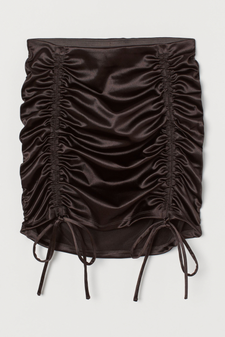 Спідниця M   з драпіруванням для жінки H&amp;M 0885985-001 коричневий 82365