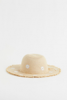 Шляпа обхват 51-52 (110-116 см)   з паперової соломки для дівчинки H&M 0935063-005 бежевий 82220