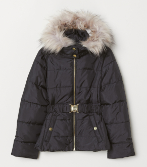 Зимова куртка для дівчинки H&M 0649510001 170 см (14-15 years) чорний  58773