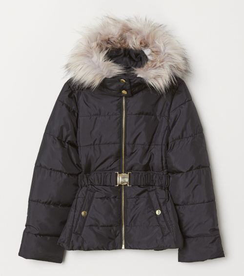 Зимова куртка 170 см (14-15 years)   на плюшевій підкладці для дівчинки H&amp;M 0649510001 чорний 58773