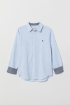 Рубашка з довгими рукавами для хлопчика H&M 0688464-005 158 см (12-13 years) блакитний  80059