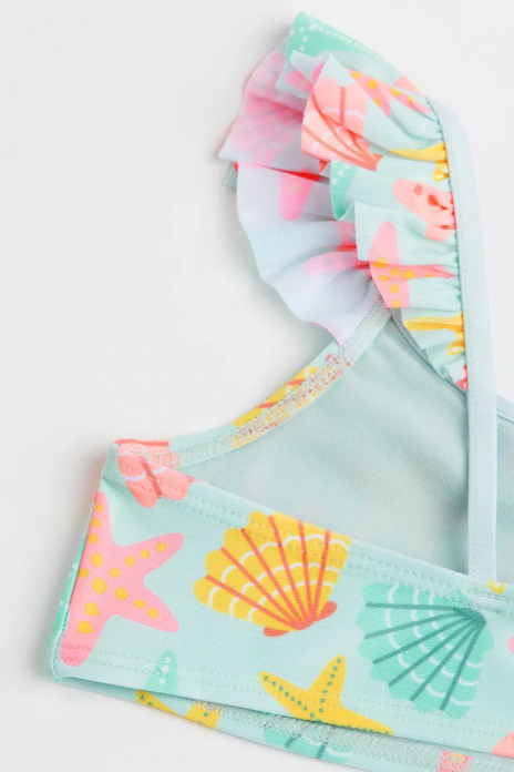 Верхня частина купальника 092 см (18-24 months)   з рюшами для дівчинки H&amp;M 1044746-004 бірюза 92026