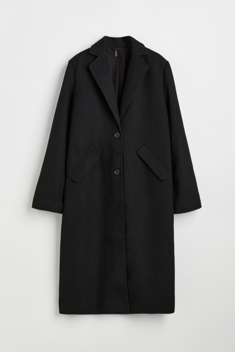 Пальто довжиною до ікри для жінки H&amp;M 1085569-001 36 / S чорний  79828