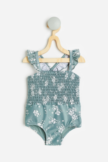 Купальник закритий 104 см (3-4 years)   на підкладці з принтом для дівчинки H&M 1140340-002 зелений 91976