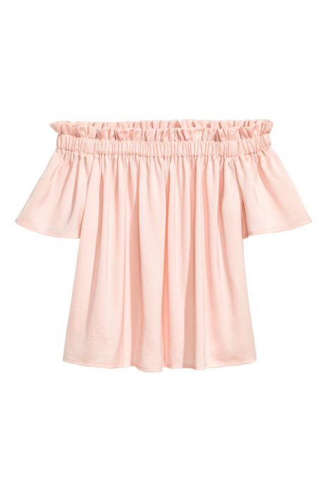Блузка з відкритими плечима для жінки H&amp;M 0512031-001 34 / XS (EU) рожевий  82810