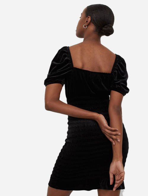 Плаття велюрове для жінки H&amp;M 0934246-003 34 / XS чорний  82416