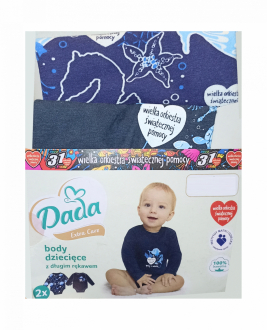 Боді 068 см (3-6 months)   набір 2 шт. бавовняні для хлопчика Dada 40032709 темно-синій 89014