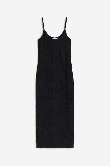 Плаття із жатої тканини для жінки H&amp;M 1164787-001 34 / XS чорний  80494