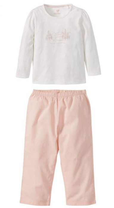 Піжама (лонгслів і штани) для дівчинки Lupilu 301565 098-104 см (2-4 years) рожевий 62725