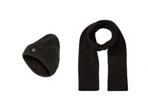 Комплект шапка + шарф для жінки Esmara 387705 обхват 56-58 (M-L) чорний  79241