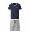 Піжама (футболка і шорти) для чоловіка Livergy 409166 38 / M темно-синій  78945
