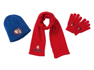 Комплект шапка + шарф + перчатки принт Fireman Sam для хлопчика Disney 324276 обхват головы 51-53 (рост 110-128) Різнобарвний 65778