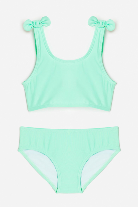 Купальник роздільний 110-116 см (4-6 years)   (топ і плавки) для дівчинки H&amp;M 1046528-004 зелений 91982