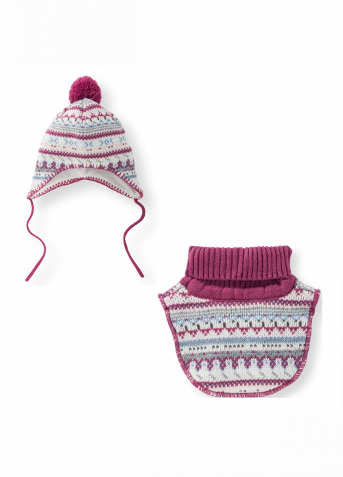 Комплект шапка + манішка (шарф) для дівчинки Lupilu 305620 обхват 42-44 (62-68 см) Різнобарвний  76948