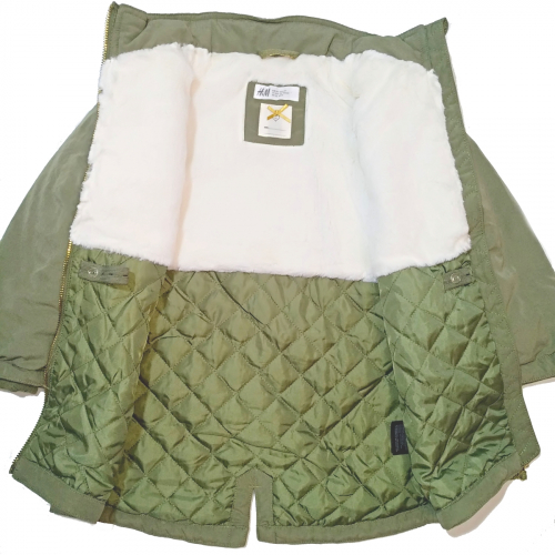 Куртка-парка  для дівчинки H&amp;M 0627759008 110 см (4-5 years) хакі 61852
