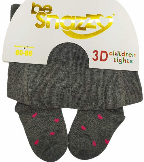 Колготки із 3D малюнком для дівчинки Be Snazzy RA-52 068-74 см (3-9 months) сірий  83522