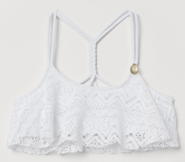Верхня частина купальника 134-140 см (8-10 years)   ажурна для дівчинки H&M 0700012004 білий 62512