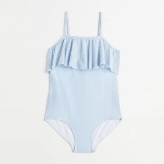 Купальник закритий 134-140 см (8-10 years)   з воланами для дівчинки H&M 1029500-5 блакитний 91974