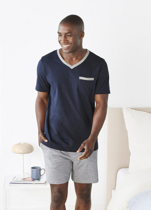 Піжама (футболка і шорти) для чоловіка Livergy 409166 42 / XL темно-синій  78947