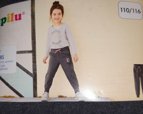 Спортивні штани  для дівчинки Lupilu 301474 110-116 см (4-6 years) графіт (темно-сірий) 65419