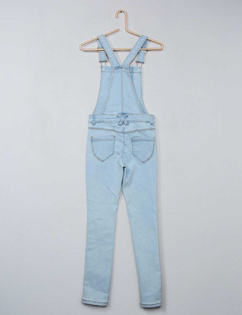 Напівкомбінезон    джинсовий для дівчинки Kiabi VT408 122-128 см (6-8 years) блакитний 67840