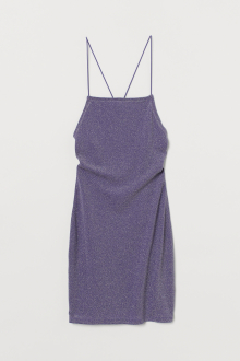 Плаття з вирізом ззаду для жінки H&M 0902486-002 34 / XS фіолетовий  80607