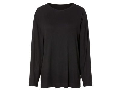 Футболка-лонгслів бавовняна в рубчик для жінки Esmara 450730 42 / XL чорний  87903