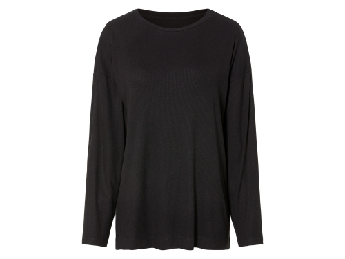 Футболка-лонгслів бавовняна в рубчик для жінки Esmara 450730 42 / XL чорний  87903