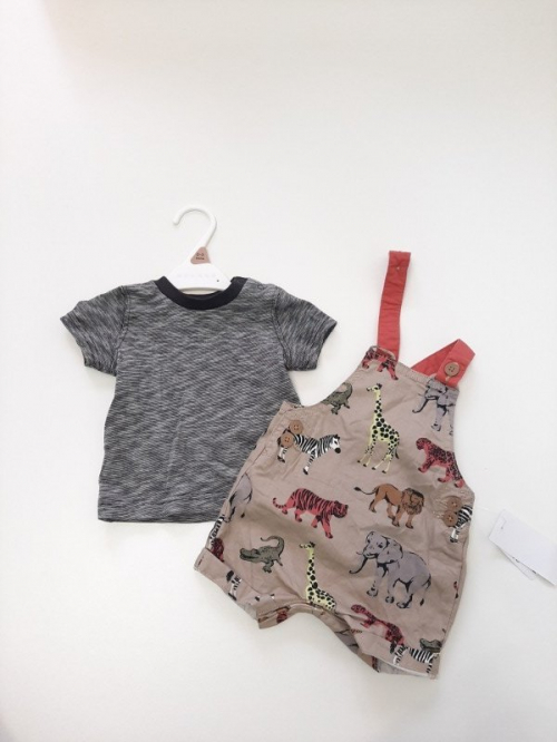 Костюм (ромпер і футболка) для хлопчика Nutmeg BDO58924 062 см (2-3 months) Різнобарвний 58924