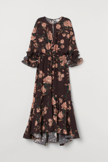 Плаття з крепової тканини для жінки H&M 0832095-001 36 / S коричневий  80613