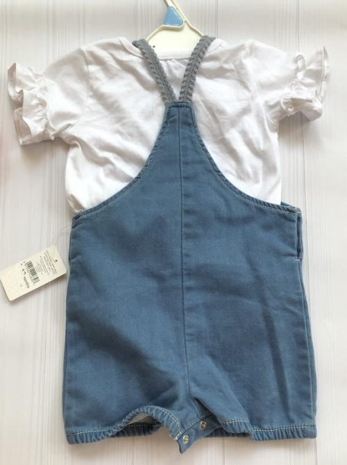 Костюм 080 см (9-12 months)   (футболка і комбінезон) для дівчинки Nutmeg 019634 синій 56361