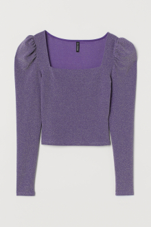 Топ з блискучого трикотажу для жінки H&M 0907953-003 38 / M фіолетовий  82709