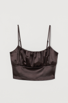 Топ S   з драпіруванням для жінки H&M 0926673-001 коричневий 82798