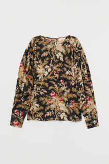 Блузка з широкими рукавами для жінки H&M 0817150-004 36 / S Різнобарвний  82473