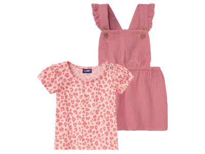 Костюм футболка і сарафан для дівчинки Lupilu 372810 062 см (2-3 months) рожевий  79655