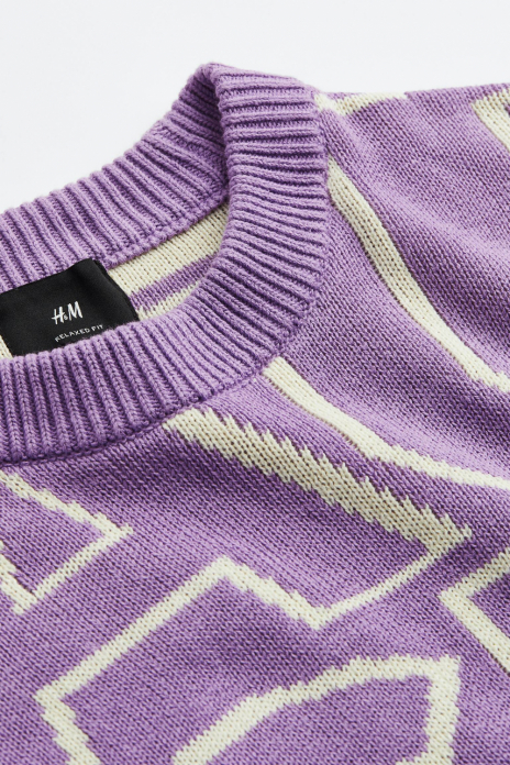 Свитер вільного крою для жінки H&amp;M 1117078-003 36 / S фіолетовий  86440