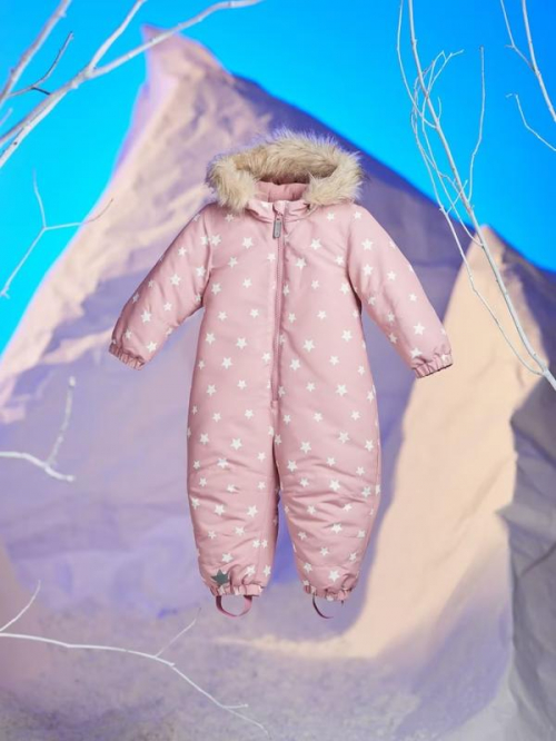 Теплий комбінезон 056-62 см (1-3 months)   водовідштовхувальний та вітрозахисний для дівчинки Sinsay 8349N-35X-U56 рожевий 89626