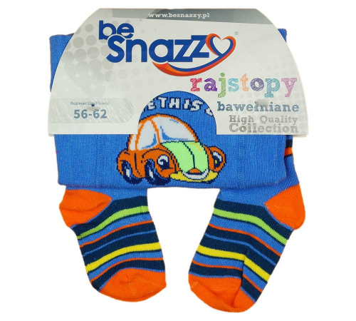 Колготки бавовняні з принтом для хлопчика Be Snazzy RA-04-1 056-62 см (1-3 months) синій  78745