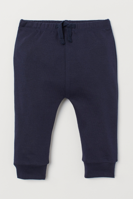 Спортивні штани 080 см (9-12 months)  Джоггеры бавовняні трикотажні для хлопчика H&amp;M 0795819-001 темно-синій 79842